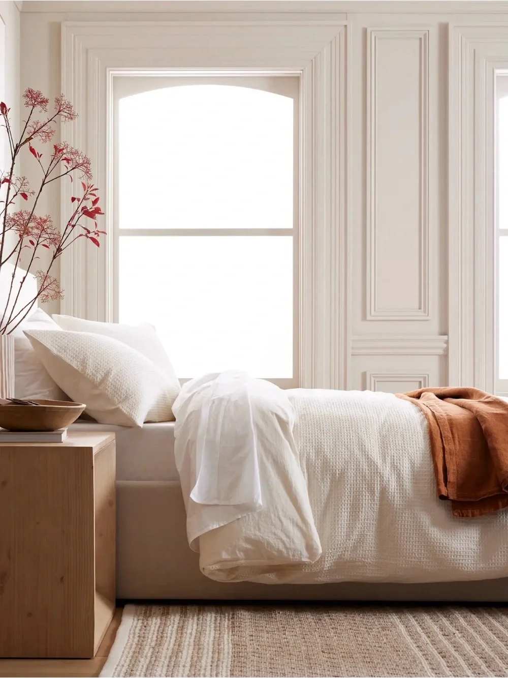NWOT Undyed Honeycomb 100% Organic Cotton Duvet Cover Set - Retail $114